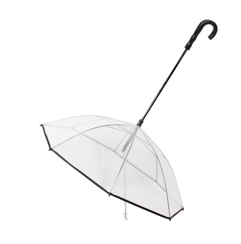 Dog's Transparent Umbrella With Traction Chain Removable Umbrella Pet Products - G.O.A.T pets