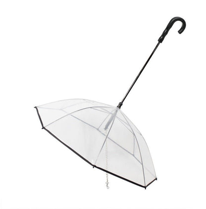 Dog's Transparent Umbrella With Traction Chain Removable Umbrella Pet Products - G.O.A.T pets