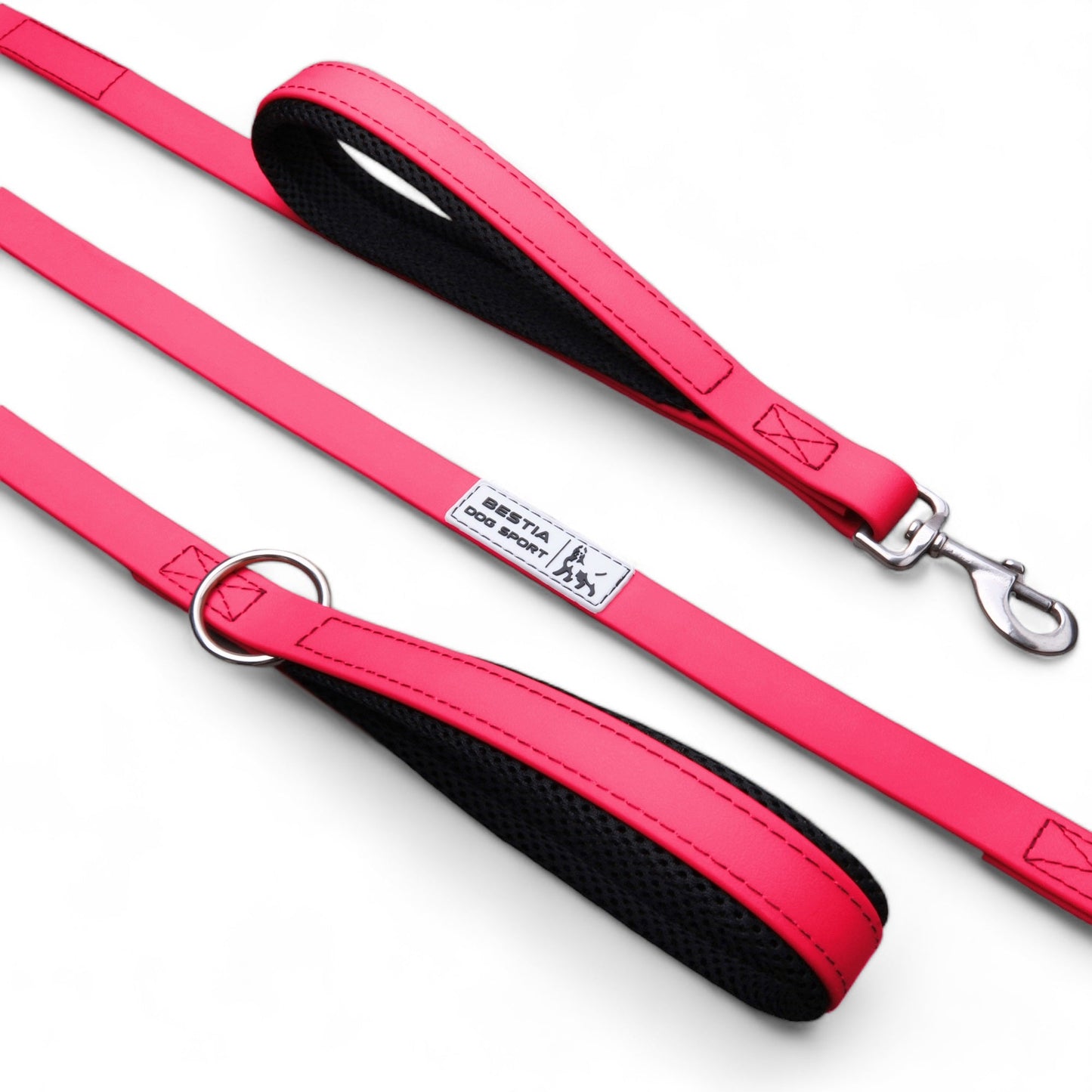 BESTIA DOG SPORT dual handle leash neon pink - G.O.A.T pets