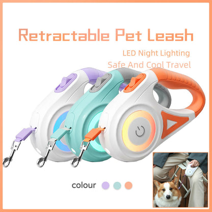 Retractable Pet Leash with Handy SpotLight! Safety, Security and Great for Avoiding Puddles or Potholes! - Whiskers & Adventure Co.