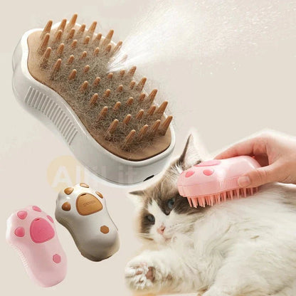 Steam Grooming Brush for Pets – 3 - in - 1 USB Rechargeable Comb with Water Spray for Cats and Dogs - G.O.A.T pets
