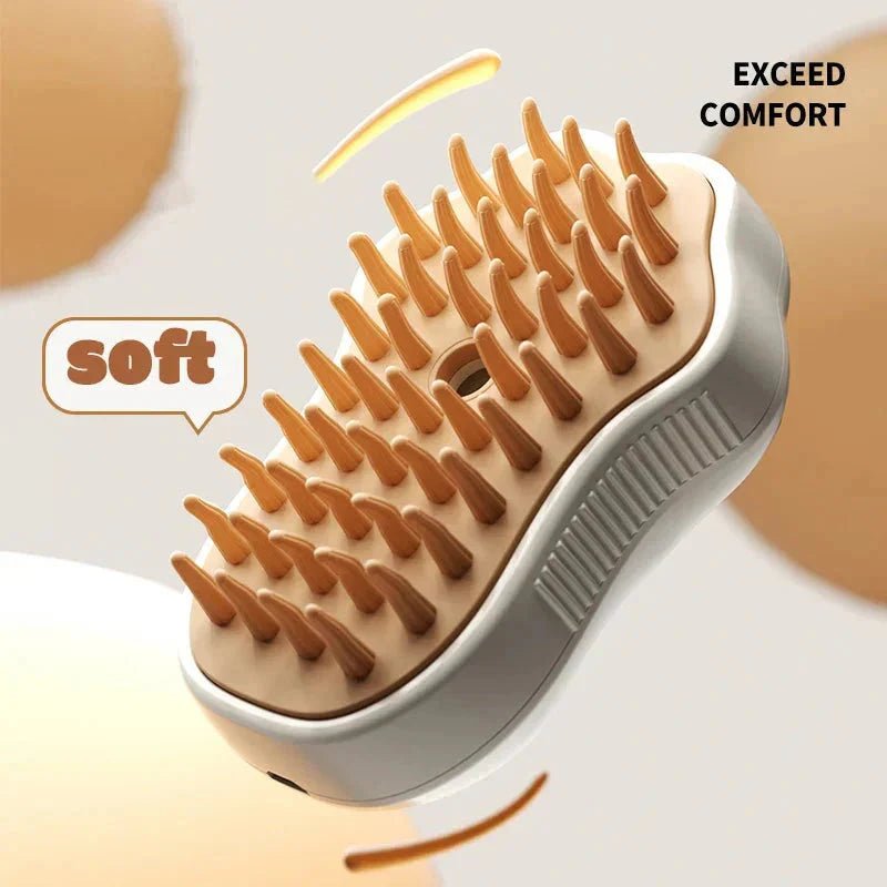 Steam Grooming Brush for Pets – 3 - in - 1 USB Rechargeable Comb with Water Spray for Cats and Dogs - G.O.A.T pets