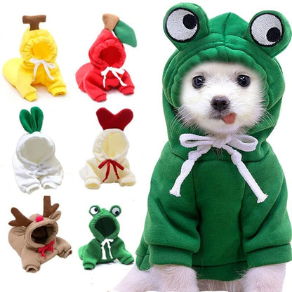 Cute Fruit Dog Clothes For Small Dogs Hoodies Winter Warm Fleece Pet Clothing Puppy Cat Costume Coat For French Chihuahua Outfit - G.O.A.T pets