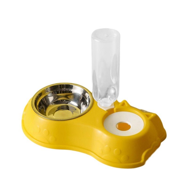 500ML Dog Bowl Cat Feeder Bowl With Dog Water Bottle Automatic Drinking Pet Bowl Cat Food Bowl Pet Stainless Steel Double 3 Bowl - G.O.A.T pets