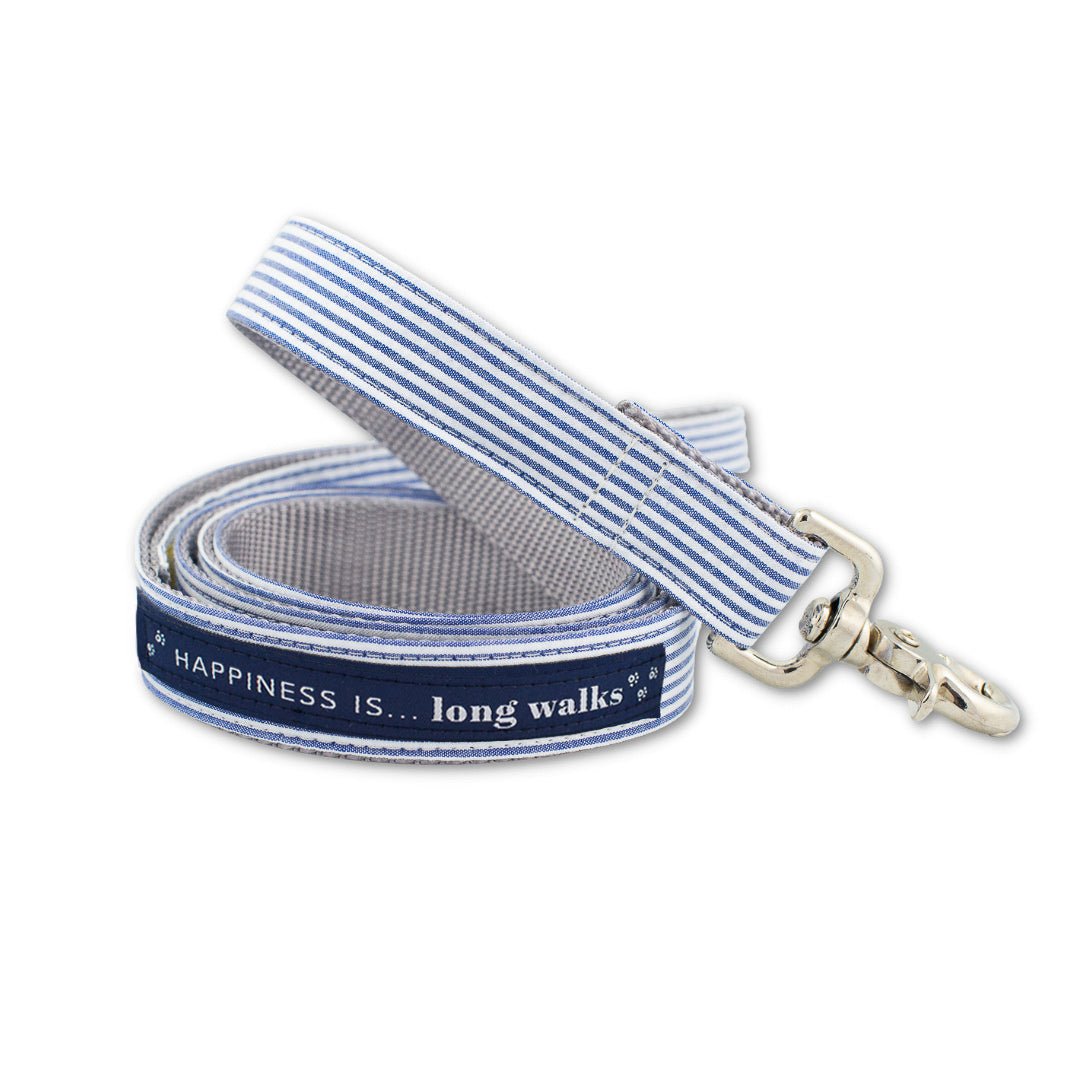 Dog Long Walks Striped Blue Leash - G.O.A.T pets