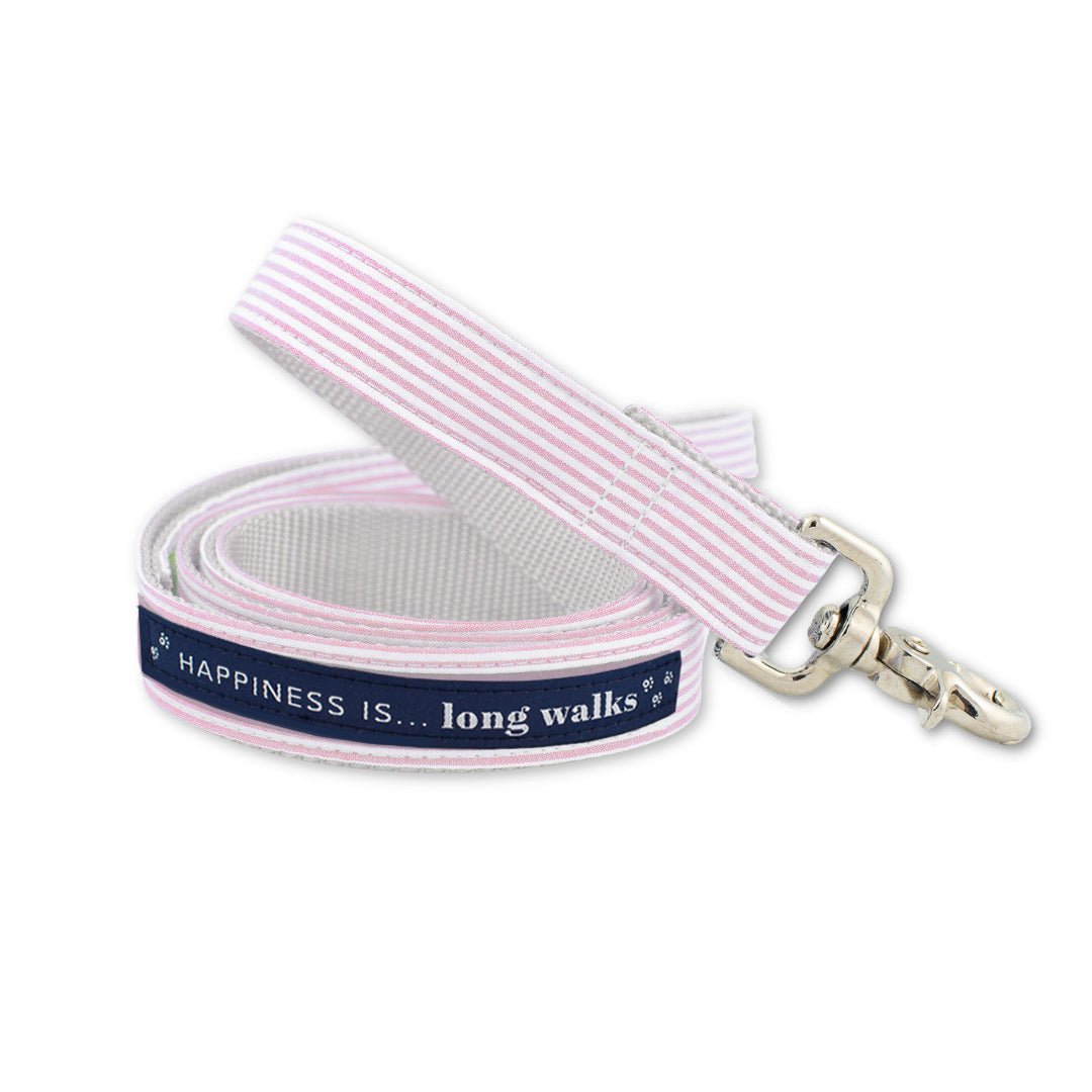 Dog Long Walks Striped Pink Leash - G.O.A.T pets