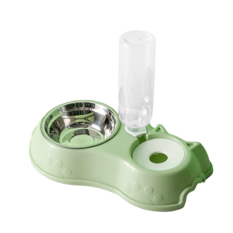 500ML Dog Bowl Cat Feeder Bowl With Dog Water Bottle Automatic Drinking Pet Bowl Cat Food Bowl Pet Stainless Steel Double 3 Bowl - G.O.A.T pets