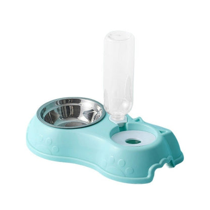 500ML Dog Bowl Cat Feeder Bowl With Dog Water Bottle Automatic Drinking Pet Bowl Cat Food Bowl Pet Stainless Steel Double 3 Bowl - G.O.A.T pets