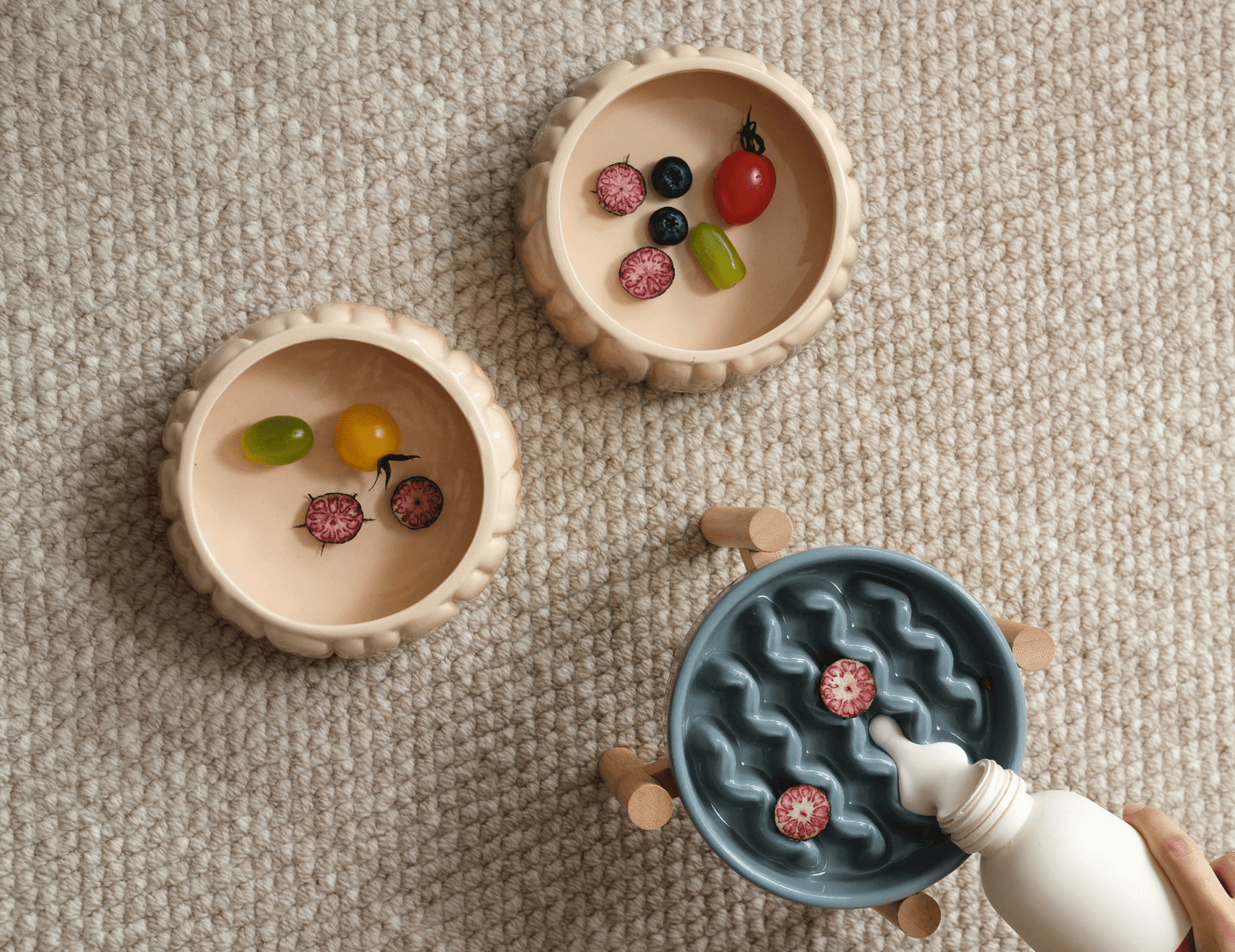 [Macaroni] Slow Feeder Dog Bowls - Yellow / Frozen Blue / Purple - G.O.A.T pets