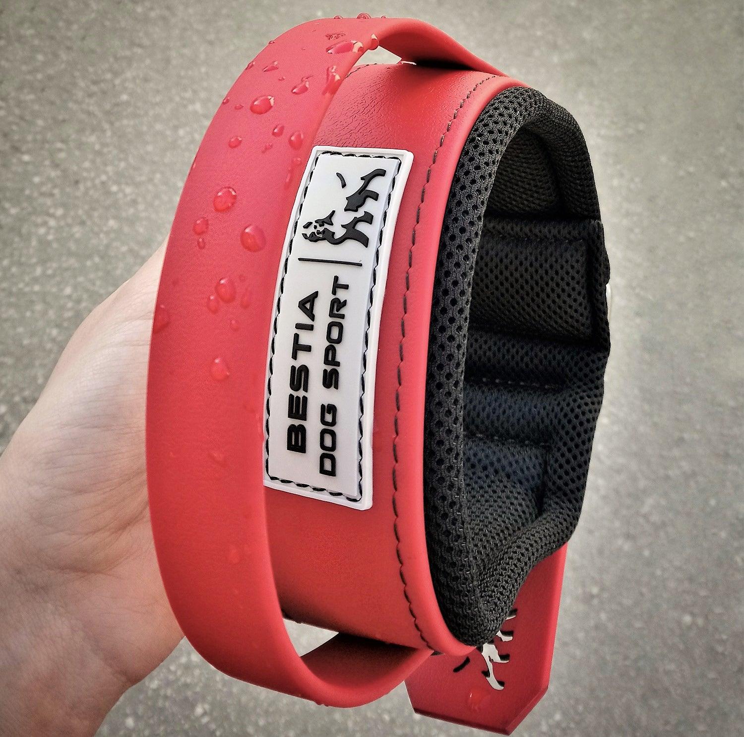 BESTIA DOG SPORT HANDLE COLLAR ALL RED - G.O.A.T pets