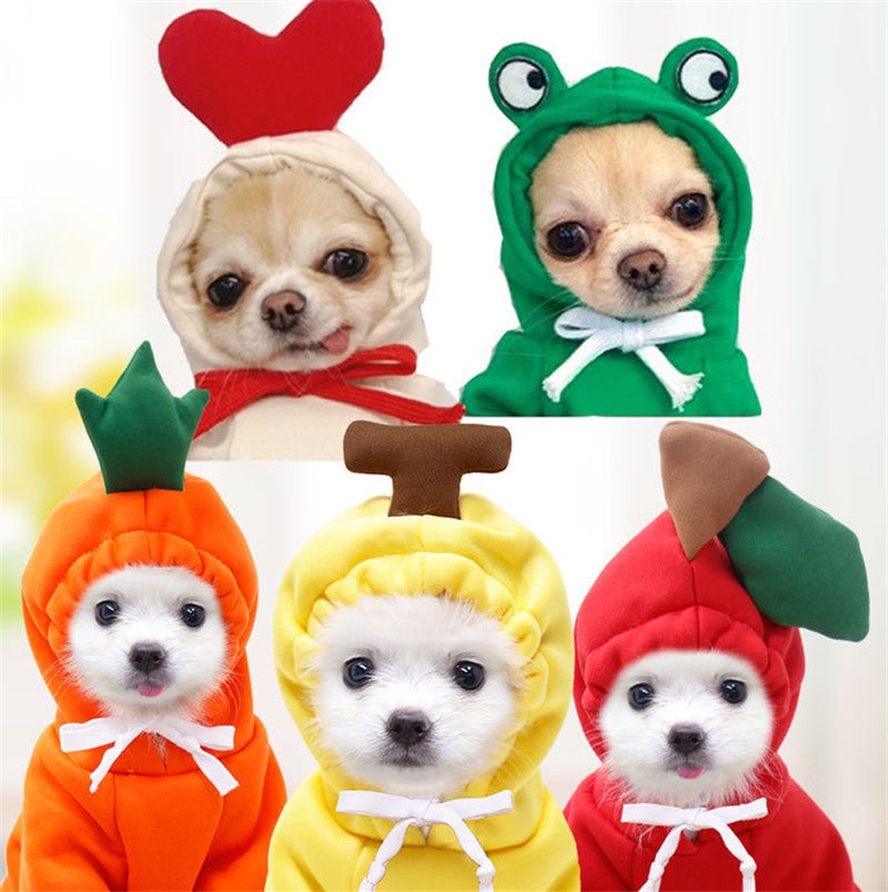 Cute Fruit Dog Clothes For Small Dogs Hoodies Winter Warm Fleece Pet Clothing Puppy Cat Costume Coat For French Chihuahua Outfit - G.O.A.T pets