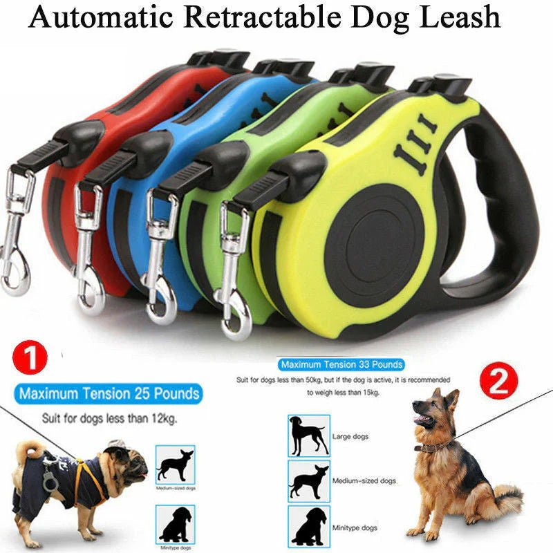 Automatic Retractable Dog Leash - Dual Size Options with Brake & Lock Safety System - G.O.A.T pets