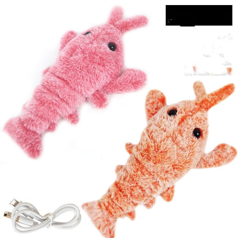 Pet Toys Electric Jumping Shrimp USB Charging Simulation Lobster Funny Cat Plush Pets Toy - G.O.A.T pets