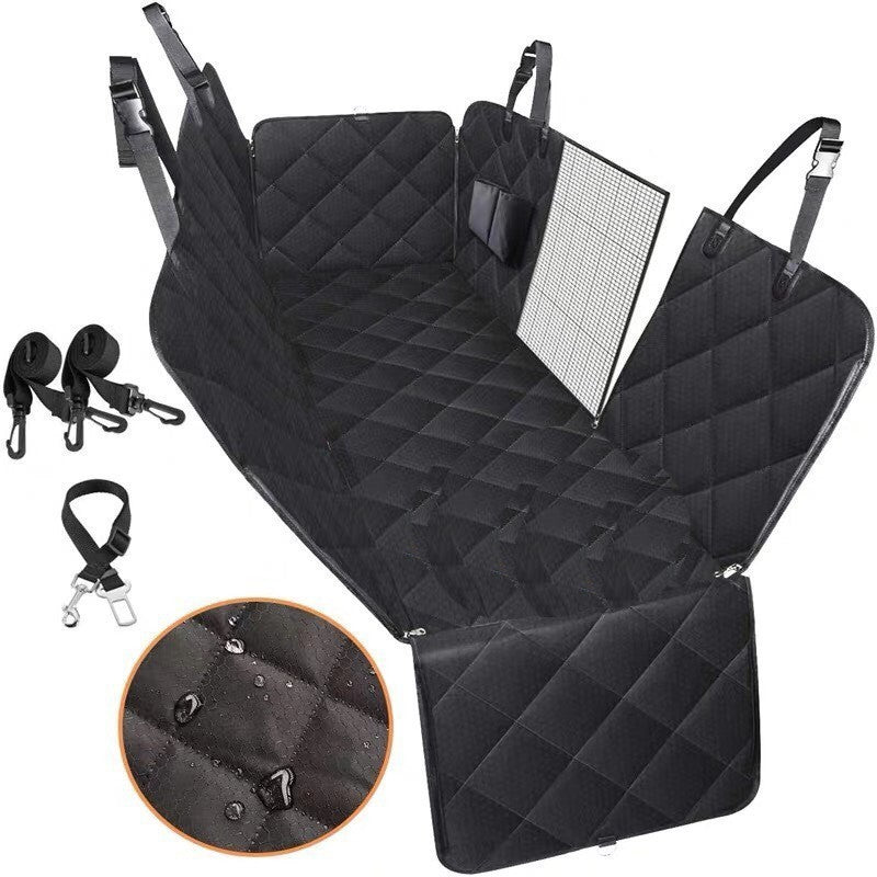 Dog Car Seat Cover View Mesh Pet Carrier Hammock Safety Protector Car Rear Back Seat Mat With Zipper And Pocket For Travel - G.O.A.T pets