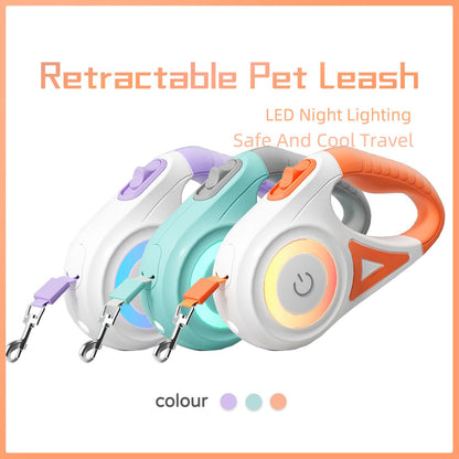 Retractable Pet Leash with Handy SpotLight! Safety, Security and Great for Avoiding Puddles or Potholes! - Whiskers & Adventure Co.